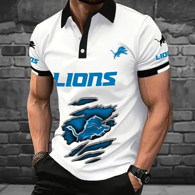 [SPECIAL OFFER] NEW CUSTOMIZED NFL04 DTL DETROIT LIONS POLO SHIRT