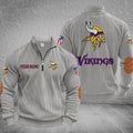 [SPECIAL OFFER] NEW CUSTOMIZED NFL05 MVK MINNESOTA VIKINGS MULTICOLOR STRIPED QUATER ZIP SWEATSHIRT