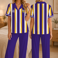 [SPECIAL OFFER] NEW CUSTOMIZED NFL05 MVK MINNESOTA VIKINGS SHORT SLEEVE & LONG PANTS PAJAMAS SET
