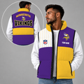 [SPECIAL OFFER] NEW CUSTOMIZED NFL05 MVK MINNESOTA VIKINGS SLEEVELESS PUFFER VEST