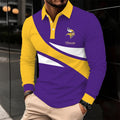 [SPECIAL OFFER] NEW CUSTOMIZED NFL05 MVK MINNESOTA VIKINGS LONG SLEEVE POLO SHIRT