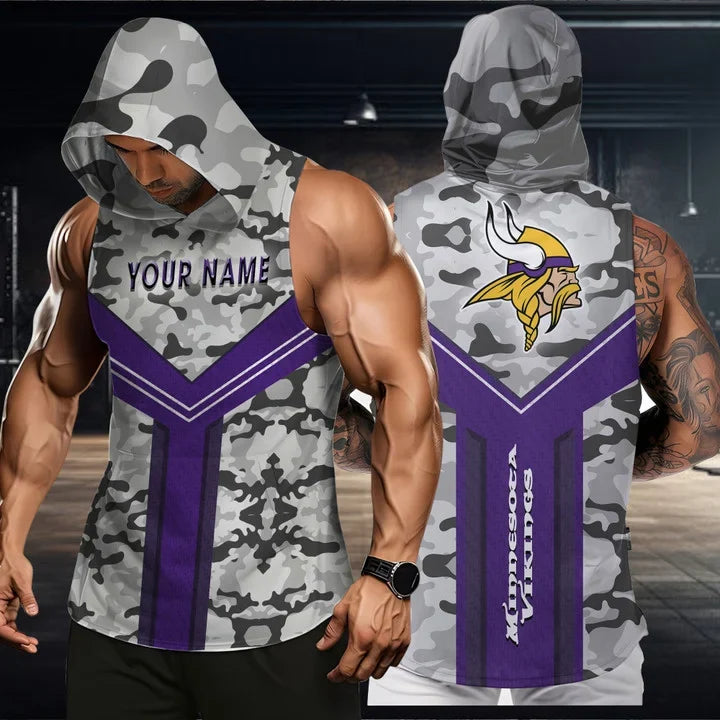[SPECIAL OFFER] NEW CUSTOMIZED NFL05 MVK MINNESOTA VIKINGS HOODED TANK TOP