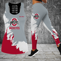 [FAN FAVORITE] NEW CUSTOMIZED NCAA FBS05 OSB OHIO STATE BUCKEYES HOLLOW TANK TOP & LEGGINGS SET