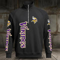 [SPECIAL OFFER] NEW CUSTOMIZED NFL05 MVK MINNESOTA VIKINGS MEN'S MULTICOLOR QUARTER-ZIP PULLOVER