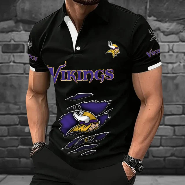 [SPECIAL OFFER] NEW CUSTOMIZED NFL05 MVK MINNESOTA VIKINGS POLO SHIRT