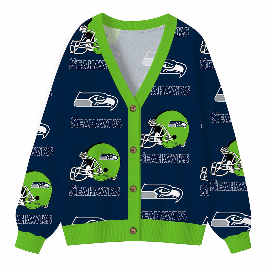 [SPECIAL OFFER] NEW CUSTOMIZED NFL06 SSH SEATTLE SEAHAWKS CARDIGAN