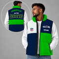 [SPECIAL OFFER] NEW CUSTOMIZED NFL06 SSH SEATTLE SEAHAWKS SLEEVELESS PUFFER VEST
