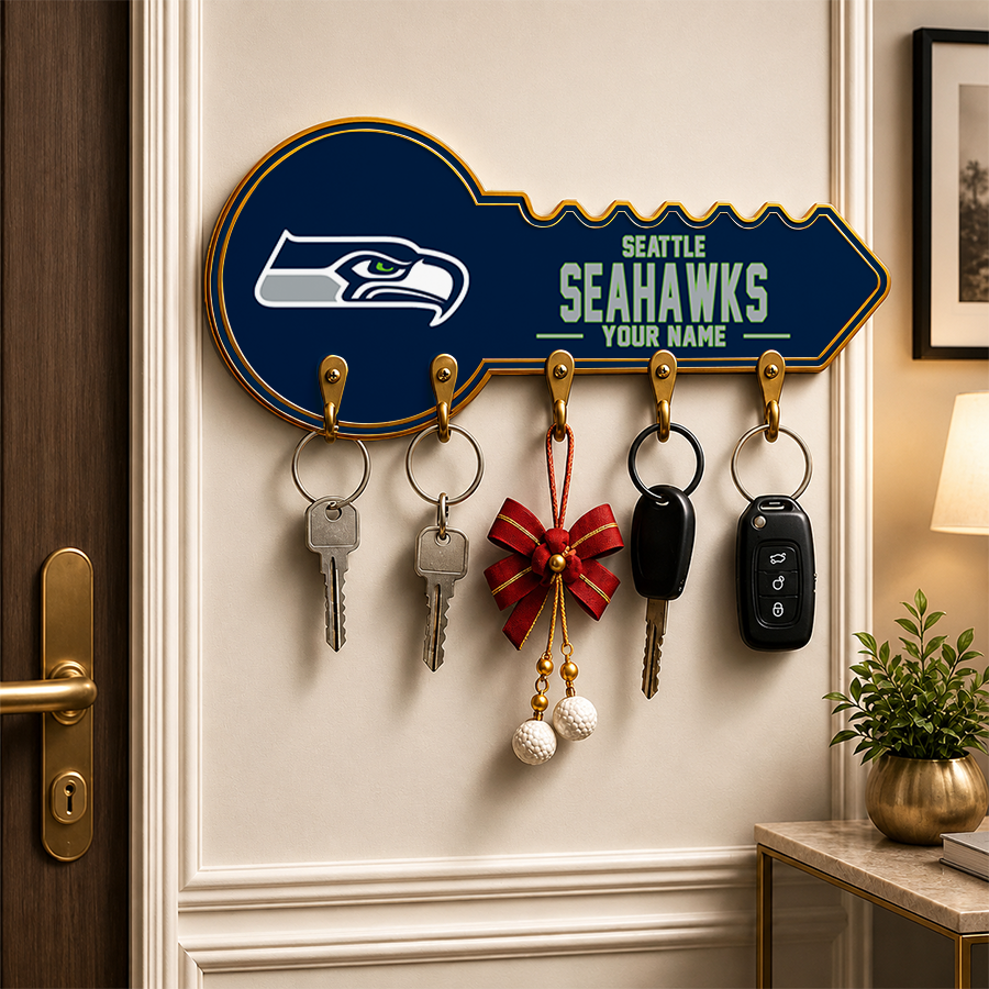 [SPECIAL OFFER] NEW CUSTOMIZED NFL06 SSH SEATTLE SEAHAWKS WALL KEY HOLDER FOR HOME