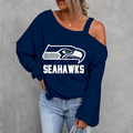 [SPECIAL OFFER] NEW CUSTOMIZED NFL06 SSH SEATTLE SEAHAWKS WOMEN'S OFF-SHOULDER LONG SLEEVE SHIRT