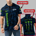 [SPECIAL OFFER] NEW CUSTOMIZED NFL06 SSH SEATTLE SEAHAWKS SHORT SLEEVE HOODIE
