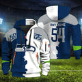 [SPECIAL OFFER] NEW CUSTOMIZED NFL06 SSH SEATTLE SEAHAWKS QUARTER ZIP HOODIE