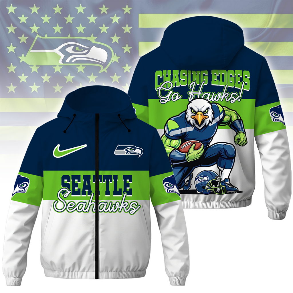 [SPECIAL OFFER] NEW CUSTOMIZED NFL06 SSH SEATTLE SEAHAWKS WINDBREAKER JACKET