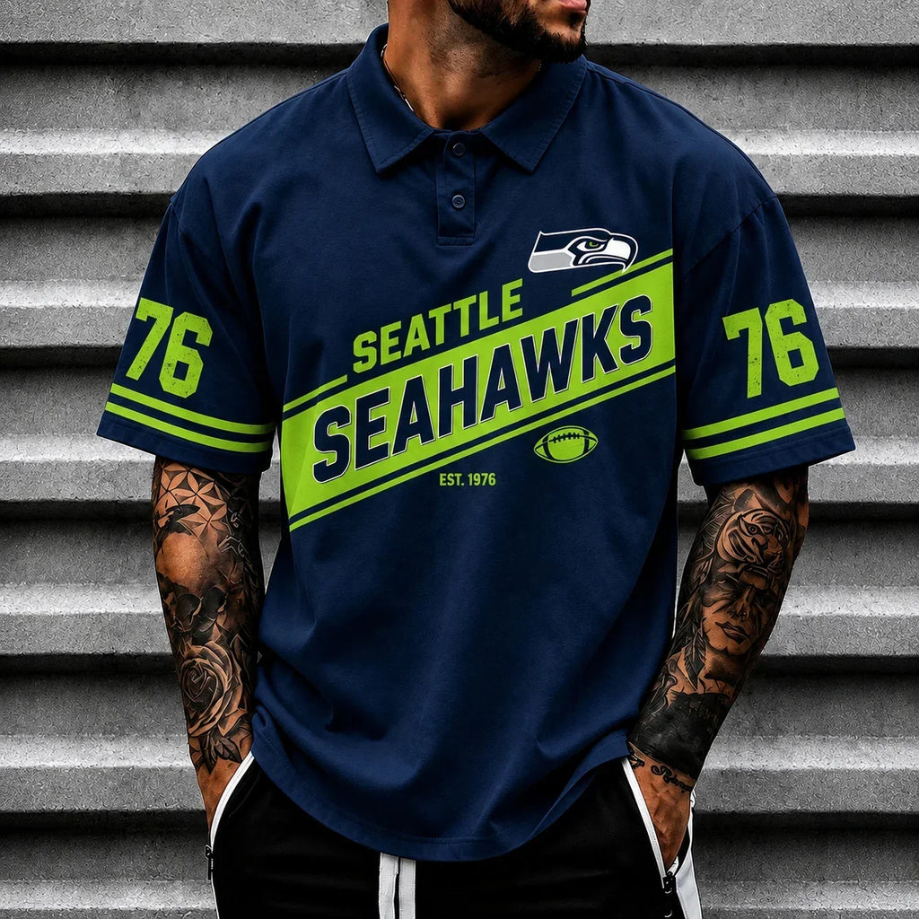 [SPECIAL OFFER] NEW CUSTOMIZED NFL06 SSH SEATTLE SEAHAWKS POLO SHIRT