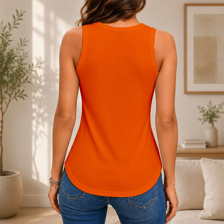 [FAN FAVORITE] NEW CUSTOMIZED NCAA FBS07 CST CLEMSON TIGERS WOMEN'S V-NECK TANK TOP