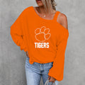 [FAN FAVORITE] NEW CUSTOMIZED NCAA FBS07 CST CLEMSON TIGERS WOMEN'S OFF-SHOULDER LONG SLEEVE SHIRT