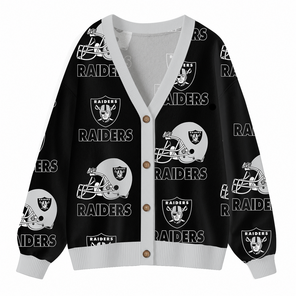 [SPECIAL OFFER] NEW CUSTOMIZED NFL07 LVR LAS VEGAS RAIDERS CARDIGAN