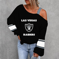 [SPECIAL OFFER] NEW CUSTOMIZED NFL07 LVR LAS VEGAS RAIDERS WOMEN'S OFF-SHOULDER LONG SLEEVE SHIRT