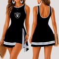 [SPECIAL OFFER] NEW CUSTOMIZED NFL07 LVR LAS VEGAS RAIDERS WOMEN'S SUMMER SKORT DRESS