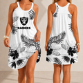[SPECIAL OFFER] NEW CUSTOMIZED NFL07 LVR LAS VEGAS RAIDERS CAMISOLE DRESS