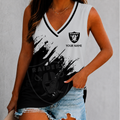 [SPECIAL OFFER] NEW CUSTOMIZED NFL07 LVR LAS VEGAS RAIDERS WOMEN'S V-NECK TANK TOP