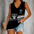 [SPECIAL OFFER] NEW CUSTOMIZED NFL07 LVR LAS VEGAS RAIDERS WOMEN'S V-NECK TANK TOP