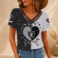 [SPECIAL OFFER] NEW CUSTOMIZED NFL07 LVR LAS VEGAS RAIDERS V-NECK SHIRT
