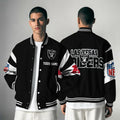 [SPECIAL OFFER] NEW CUSTOMIZED NFL07 LVR LAS VEGAS RAIDERS SATIN VARSITY & BASEBALL JACKET