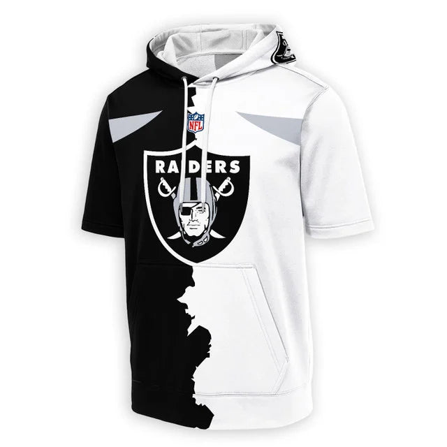 [SPECIAL OFFER] NEW CUSTOMIZED NFL07 LVR LAS VEGAS RAIDERS SHORT SLEEVE HOODIE T-SHIRT