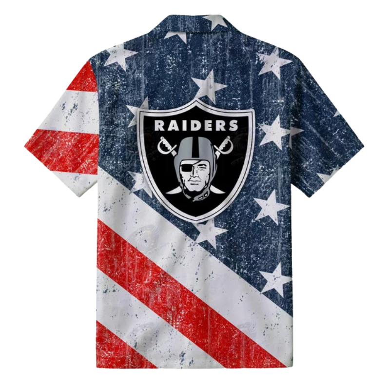[SPECIAL OFFER] NEW CUSTOMIZED NFL07 LVR LAS VEGAS RAIDERS PATRIOTIC 250 USA HAWAIIAN SHIRT