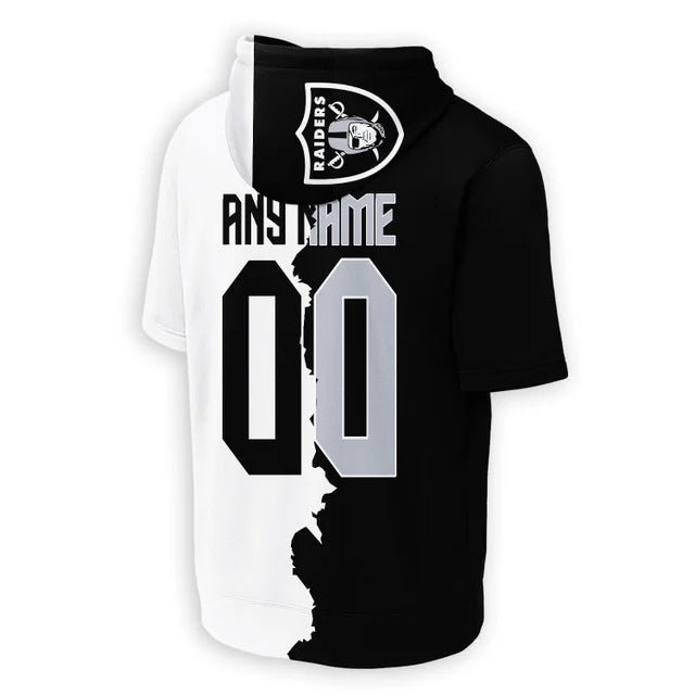 [SPECIAL OFFER] NEW CUSTOMIZED NFL07 LVR LAS VEGAS RAIDERS SHORT SLEEVE HOODIE T-SHIRT