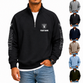 [SPECIAL OFFER] NEW CUSTOMIZED NFL07 LVR LAS VEGAS RAIDERS MEN'S QUARTER ZIP PULLOVER