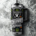 [SPECIAL OFFER] NEW CUSTOMIZED NFL07 LVR LAS VEGAS RAIDERS HALLOWEEN  40OZ TUMBLER