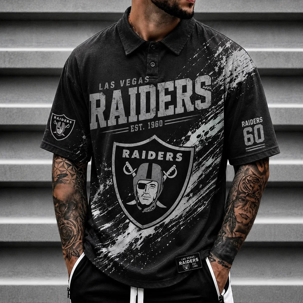 [SPECIAL OFFER] NEW CUSTOMIZED NFL07 LVR LAS VEGAS RAIDERS POLO SHIRT