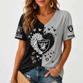 [SPECIAL OFFER] NEW CUSTOMIZED NFL07 LVR LAS VEGAS RAIDERS V-NECK FEMALE SHIRT