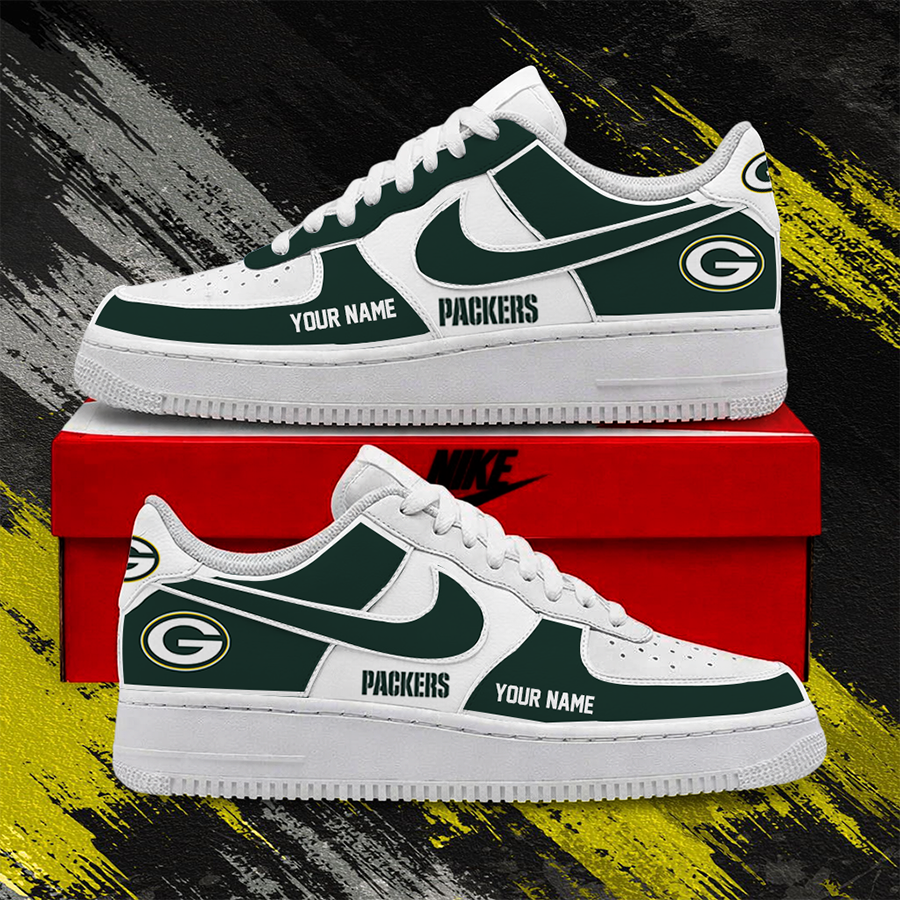 [SPECIAL OFFER] NEW CUSTOMIZED NFL08 GBP GREEN BAY PACKERS AF1 SHOES