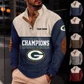 [SPECIAL OFFER] NEW CUSTOMIZED NFL08 GBP GREEN BAY PACKERS BUTTON SWEATSHIRTS STAND COLLAR