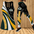 [SPECIAL OFFER] NEW CUSTOMIZED NFL08 GBP GREEN BAY PACKERS HOLLOW TANK TOP & LEGGINGS SET