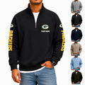 [SPECIAL OFFER] NEW CUSTOMIZED NFL08 GBP GREEN BAY PACKERS MEN'S QUARTER ZIP PULLOVER