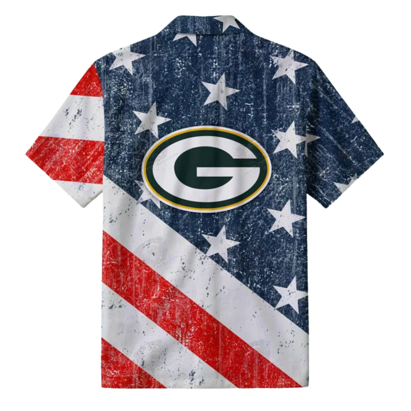 [SPECIAL OFFER] NEW CUSTOMIZED NFL08 GBP GREEN BAY PACKERS PATRIOTIC 250 USA HAWAIIAN SHIRT