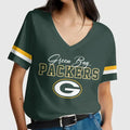 [SPECIAL OFFER] NEW CUSTOMIZED NFL08 GBP GREEN BAY PACKERS V-NECK FEMALE SHIRT