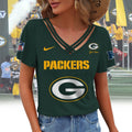 [SPECIAL OFFER] NEW CUSTOMIZED NFL08 GBP GREEN BAY PACKERS V-NECK SHIRT