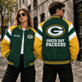 [SPECIAL OFFER] NEW CUSTOMIZED NFL08 GBP GREEN BAY PACKERS SATIN VARSITY & BASEBALL JACKET