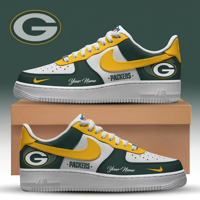 [SPECIAL OFFER] NEW CUSTOMIZED NFL08 GBP GREEN BAY PACKERS AF1 SNEAKERS