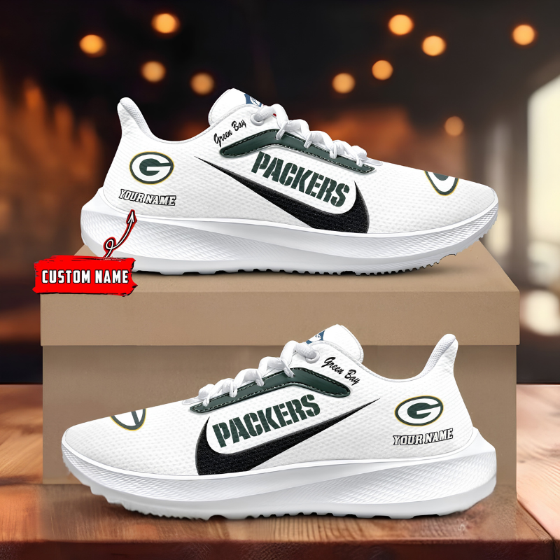 [SPECIAL OFFER] NEW CUSTOMIZED NFL08 GBP GREEN BAY PACKERS ROAD RUNNING SHOES