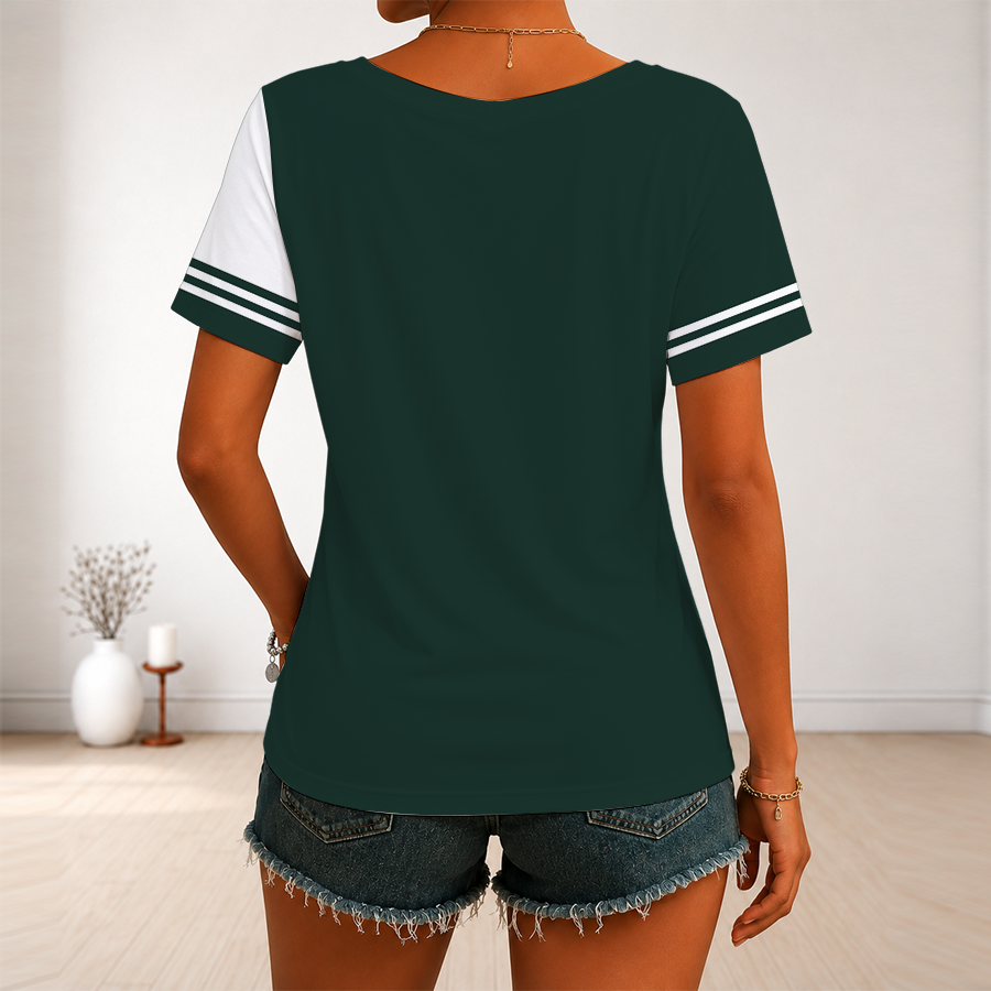 [SPECIAL OFFER] NEW CUSTOMIZED NFL08 GBP GREEN BAY PACKERS V-NECK FEMALE SHIRT
