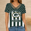 [SPECIAL OFFER] NEW CUSTOMIZED NFL08 GBP GREEN BAY PACKERS V-NECK SHIRT