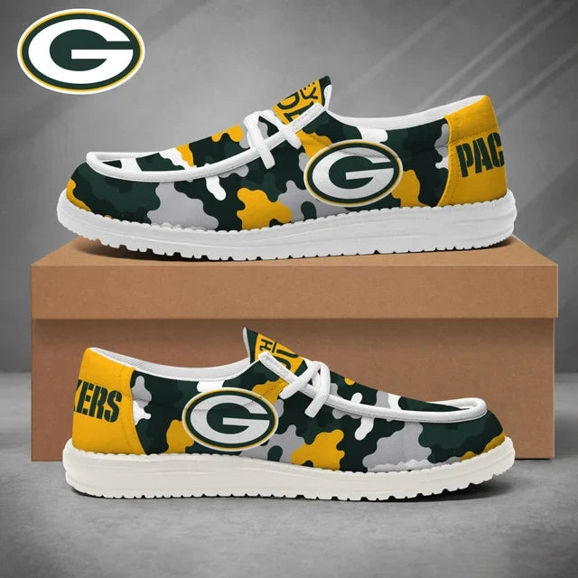 [SPECIAL OFFER] NEW CUSTOMIZED NFL08 GBP GREEN BAY PACKERS LOAFER SHOES