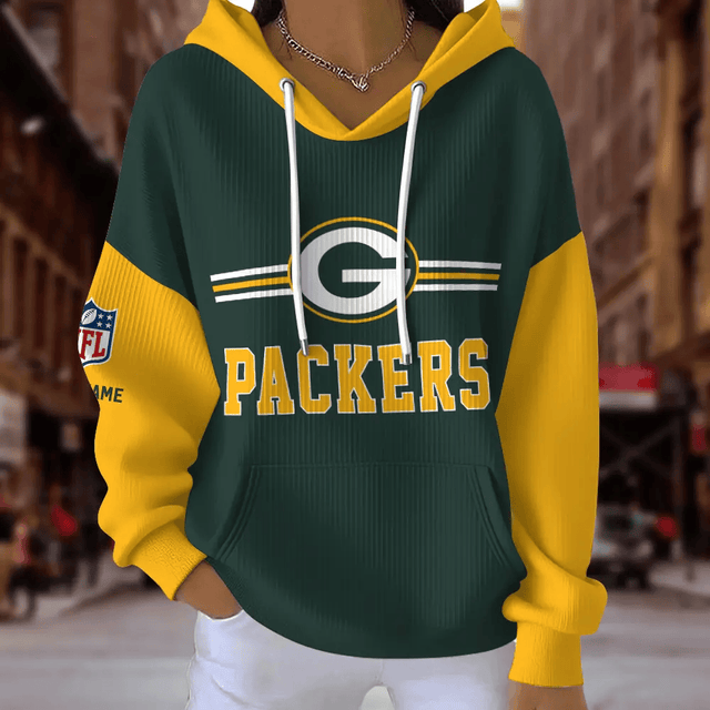 [SPECIAL OFFER] NEW CUSTOMIZED NFL08 GBP GREEN BAY PACKERS RIBBED HOODIE & SWEATSHIRT