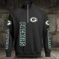 [SPECIAL OFFER] NEW CUSTOMIZED NFL08 GBP GREEN BAY PACKERS MEN'S MULTICOLOR QUARTER-ZIP PULLOVER