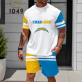 [SPECIAL OFFER] NEWCUSTOMIZED NFL09 LAC LOS ANGELES CHARGERS UNISEX T-SHIRT & SHORTS SET